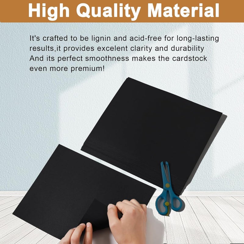 Silunkia 40 Sheets Black Cardstock 8.5 x 11 Printer Paper, 200gsm/75lb Heavyweight Black Card Stock for Halloween, DIY Card Making, Greeting Cards, School Crafting, Wedding Invitations - Image 4